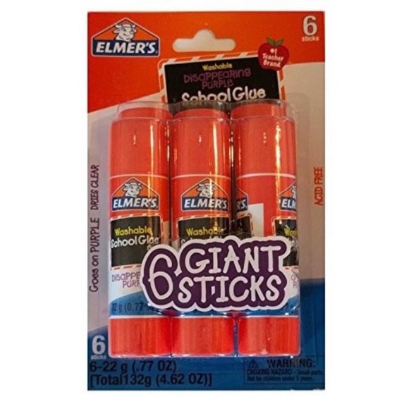 Elmer's 6ct Giant Washable Glue Sticks Disappearing - Picture 1 of 1